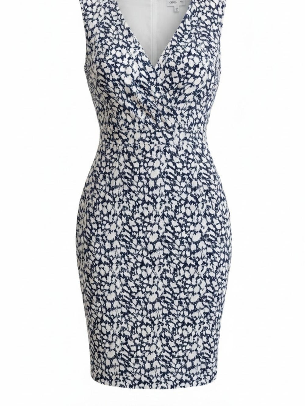 ASOS Black and White Floral-Print Midi Sheath Dress SZ 6